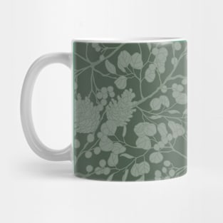 Dark Sage Winter Leaves Mug